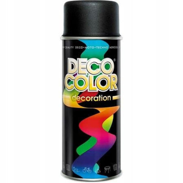 Obrazek Deco Color Decoration lakier w sprayu Czarny MAT Ral 9005