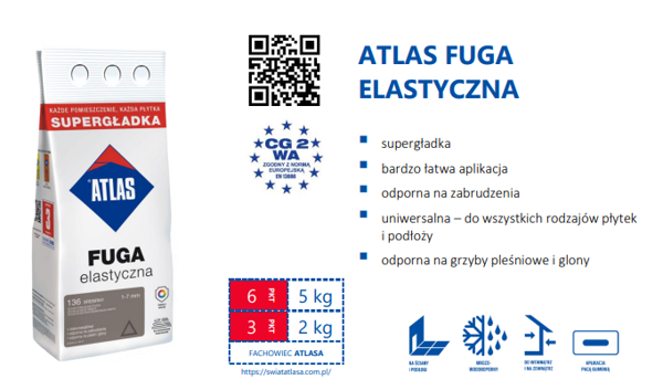 Obrazek ATLAS FUGA  2KG 018 Beż.Pastelowy Elastyczna