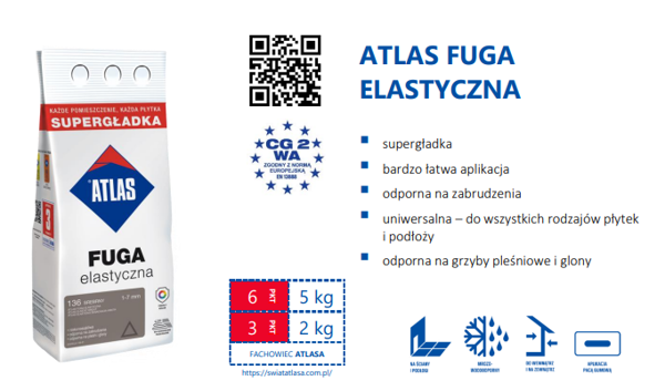 Obrazek ATLAS FUGA 5KG 209 KASZTANOWY ELASTYCZNA alubag